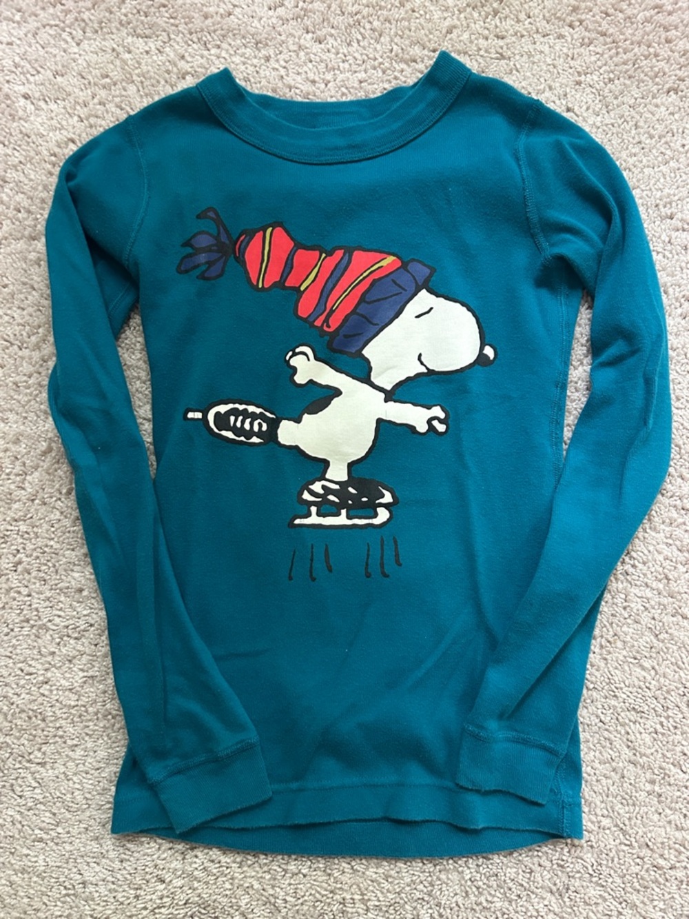 Hanna Andersson Peanuts Snoopy Organic Cotton Pajama Top Long Sleeve 130 8